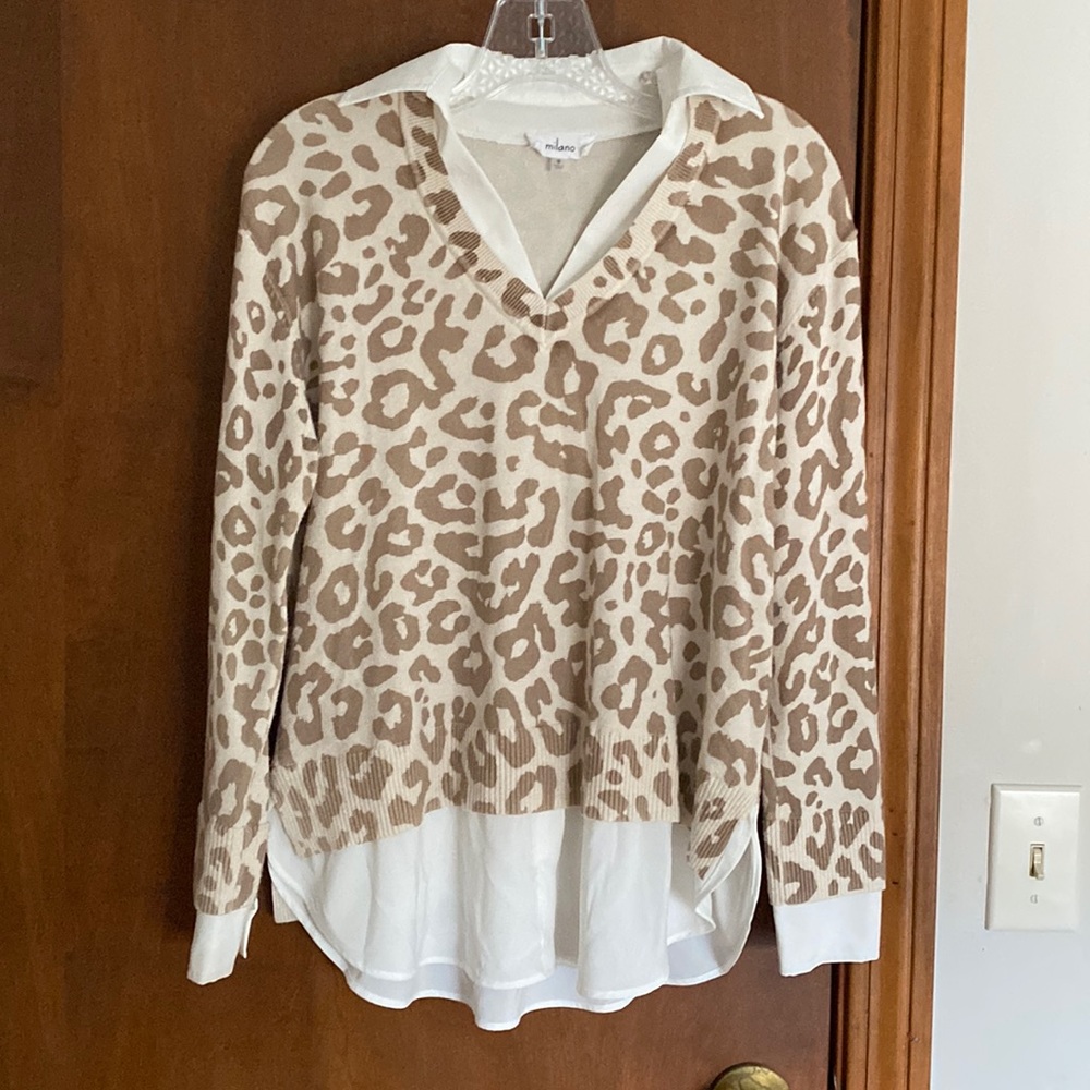 Cream leopard sweater